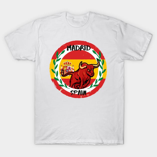 Madrid Spain Bull T-Shirt by Gulldio